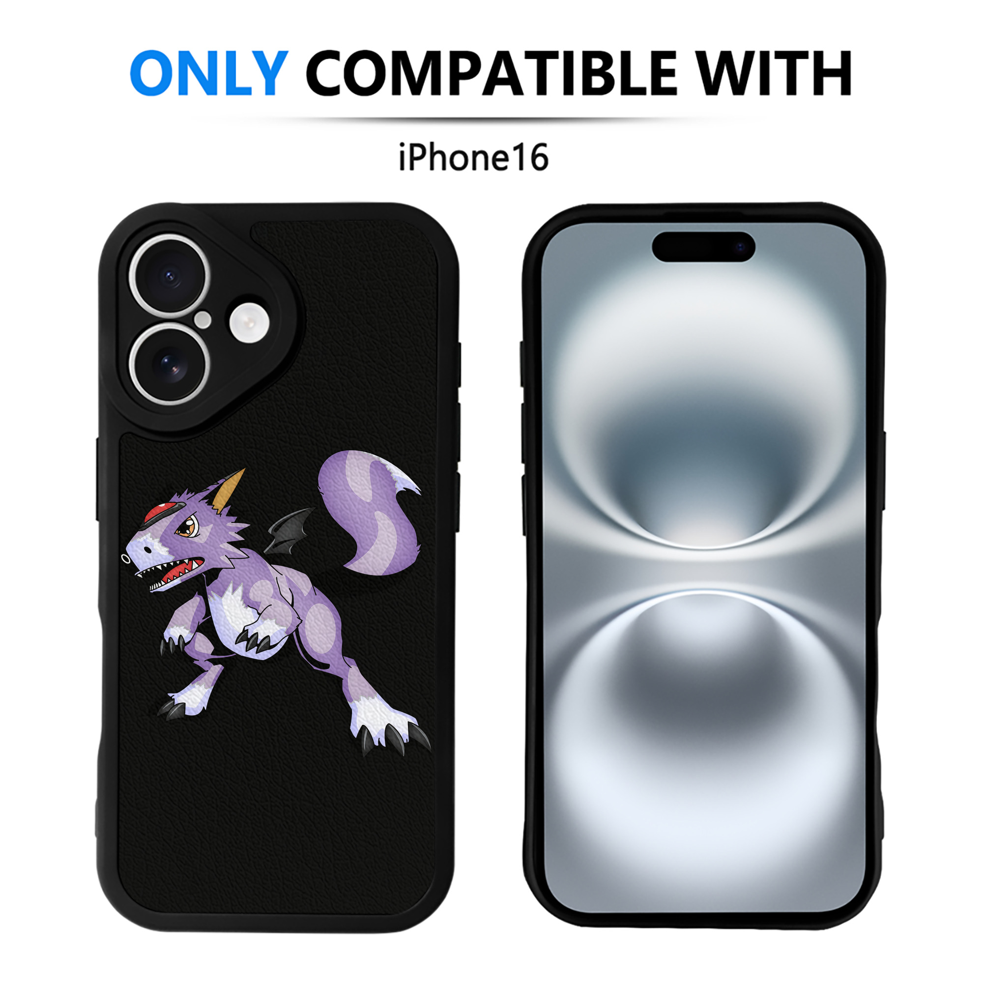 （画像用） Digimon デジタルモンスター/デジモン 【iPhone 16シリーズ対応】シリコンスマホケース（レザー調） 材質：シリコン